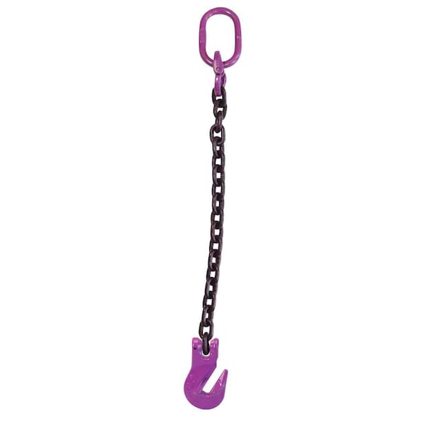 1/2" x 10' - Single Leg Chain Sling w/ Grab Hook - Grade 100